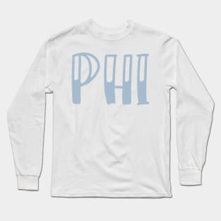 Light Blue Phi Letter Long Sleeve T-Shirt